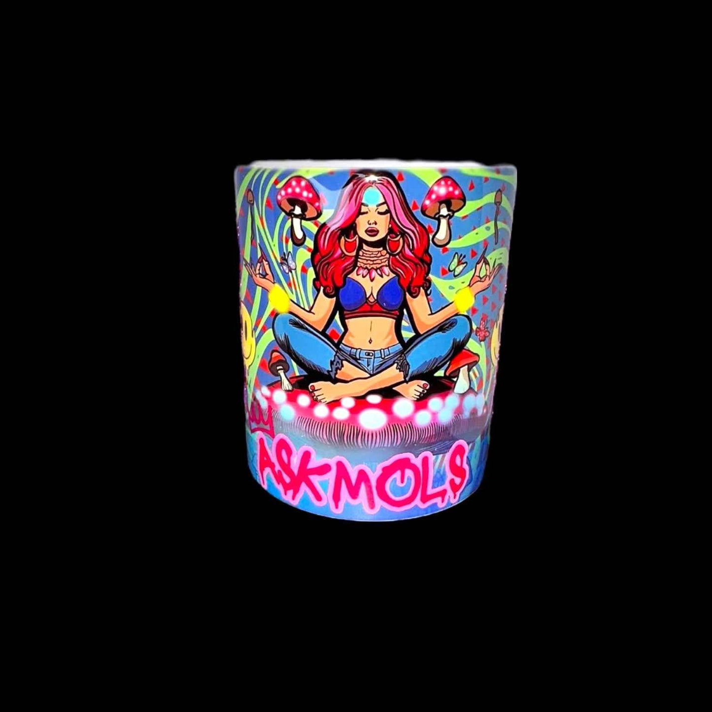 Shroomies Queen Mug | ASKMOLS Psychedelic Coffee Cup – Trippy Mushroom Art