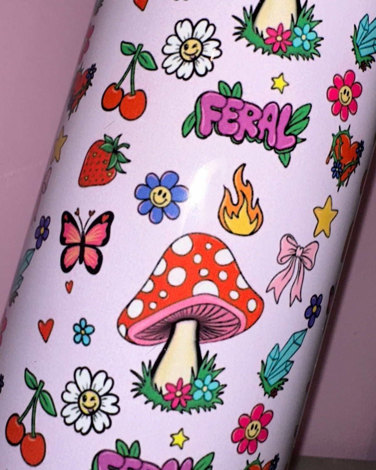 Feral but make it cute stainless steel tumbler