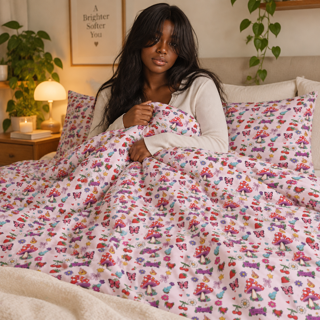 Feral but make it cute Cotton Bed Set