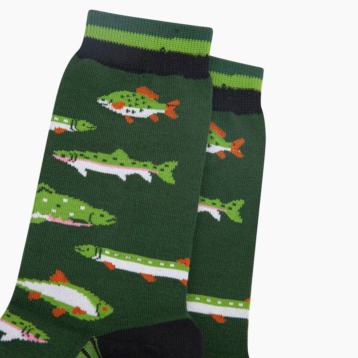 River Fishing Bamboo Socks in Green