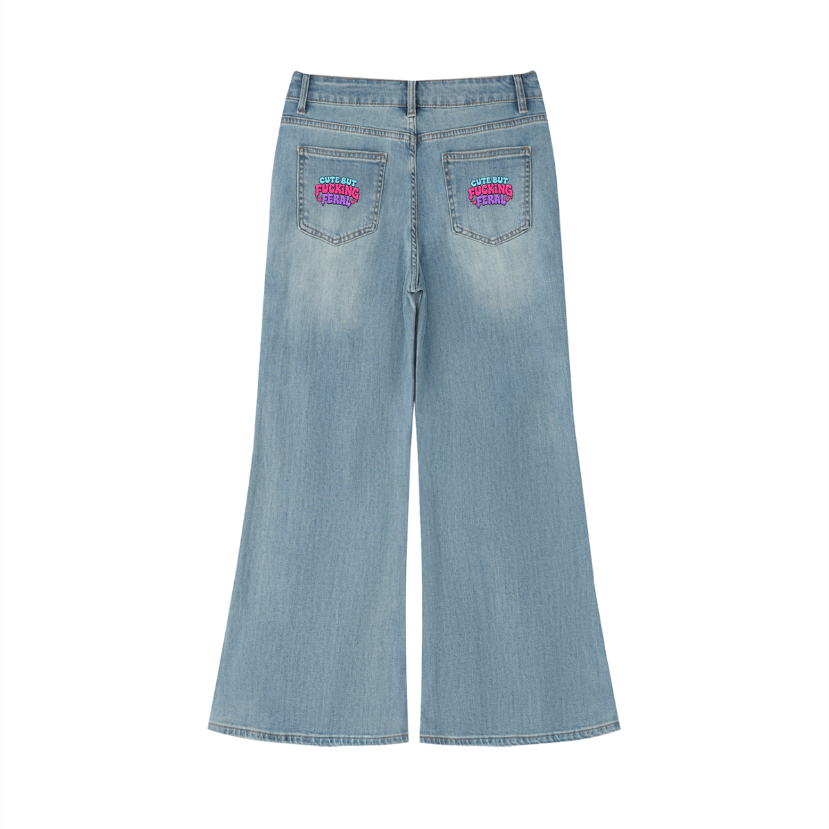 Feral Women's Vintage Wash Flared Leg Jeans