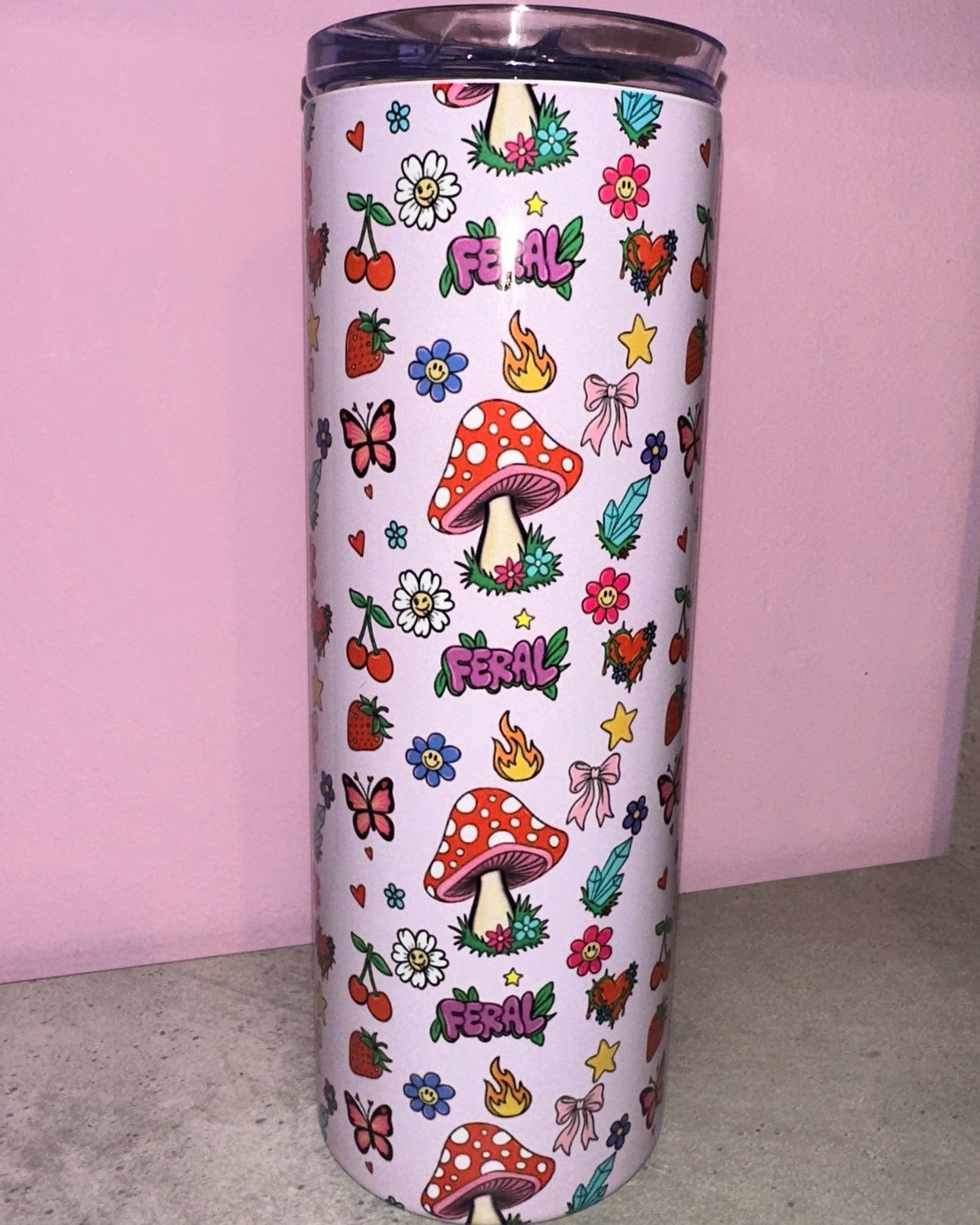 Feral but make it cute stainless steel tumbler