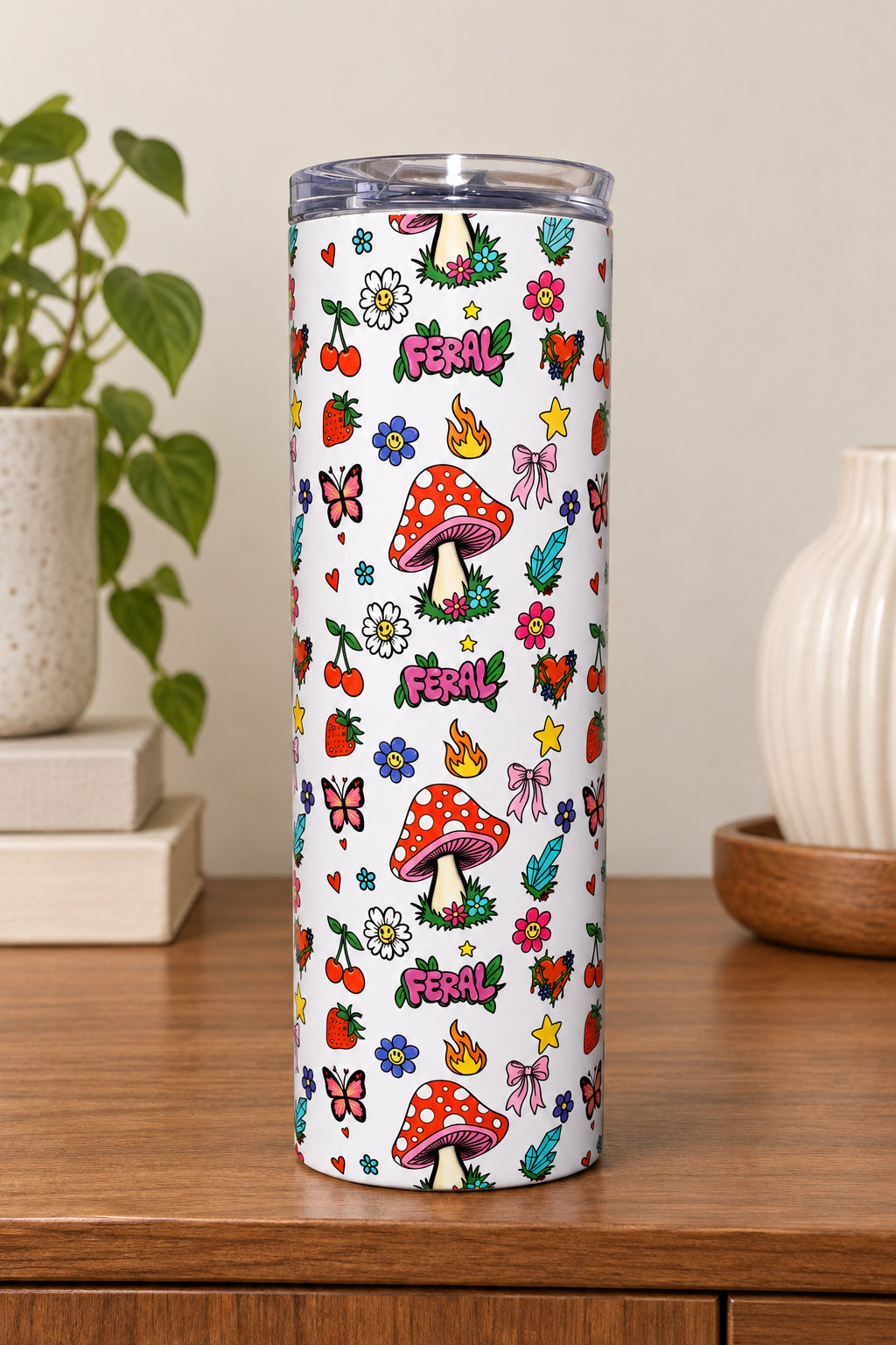 Feral but make it cute stainless steel tumbler
