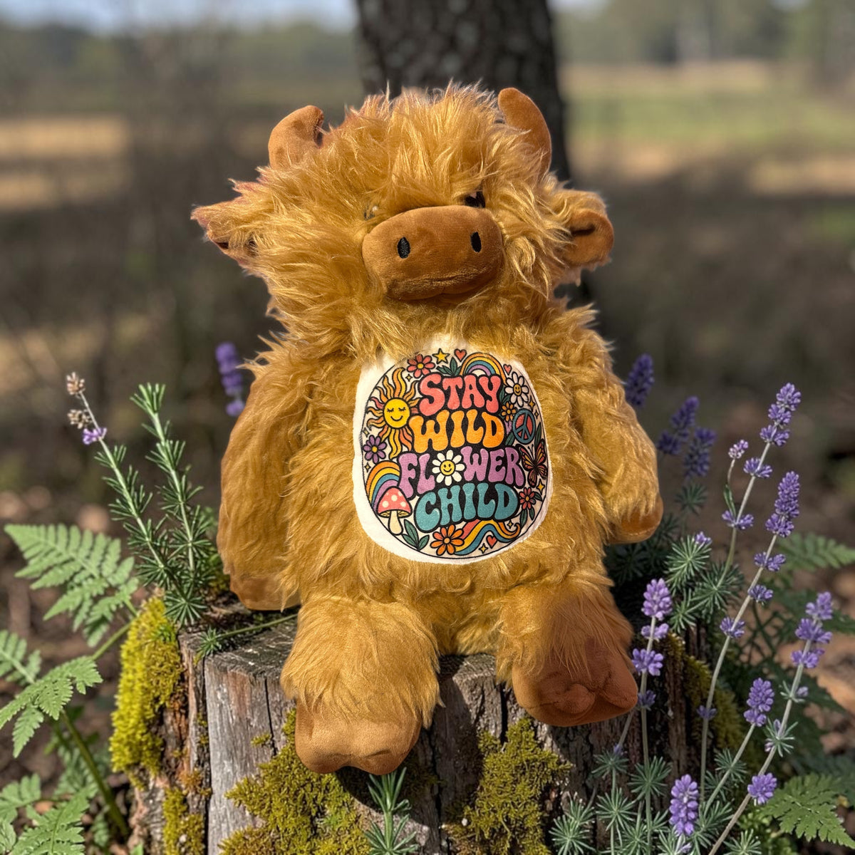 Stay Wild Flower Child Cow Plushie