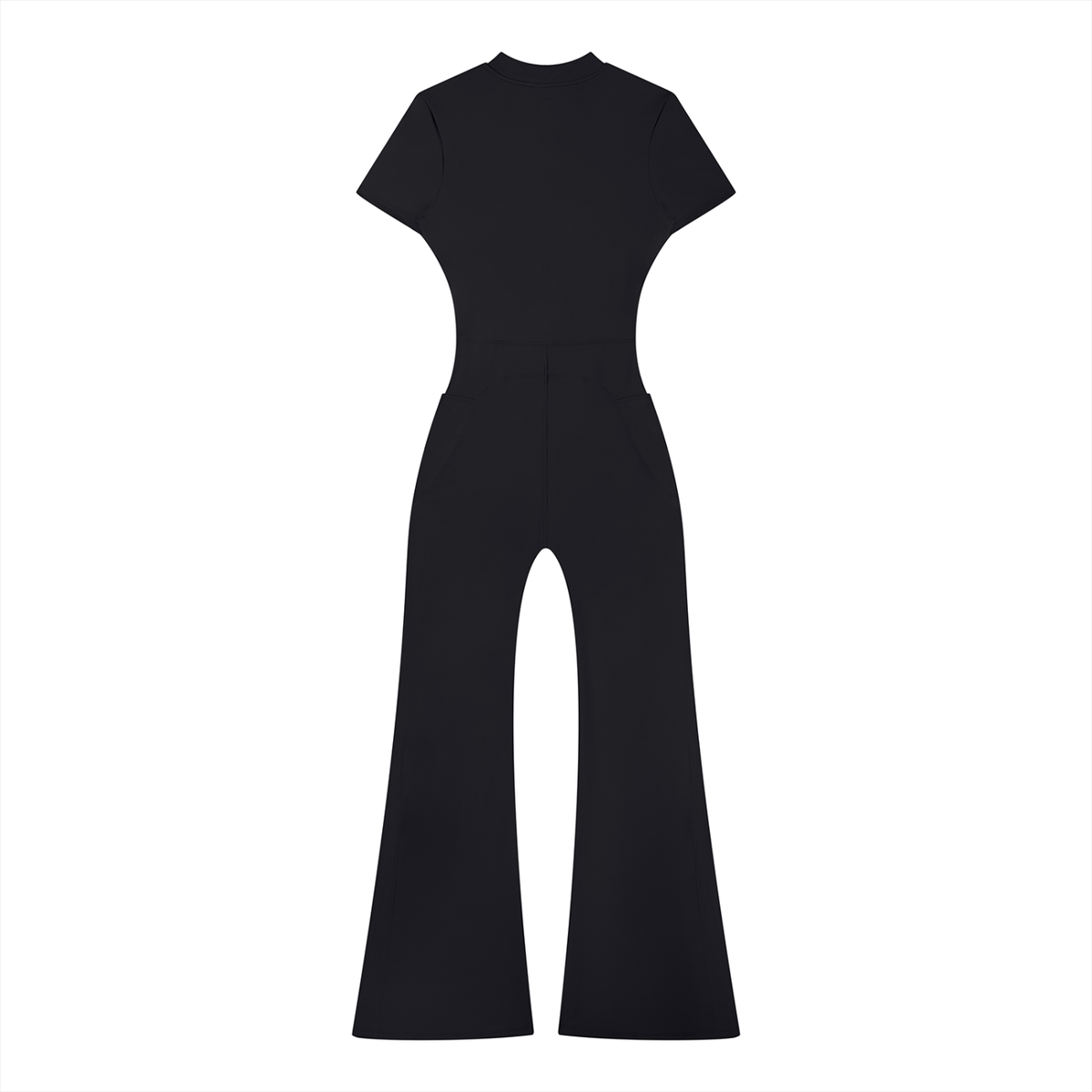 Feral Women’s Tight Flared Leg Quarter-Zip Jumpsuit