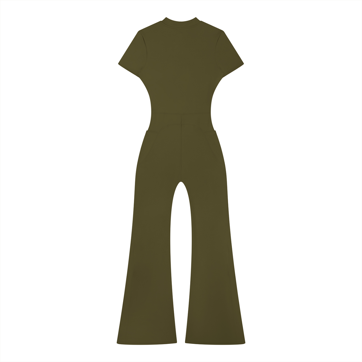 Feral Women’s Tight Flared Leg Quarter-Zip Jumpsuit